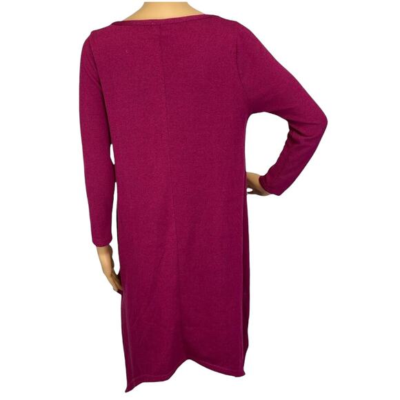 2/$15 Simply Southern Berry Augusta Tunic Dress Burgundy Long Sleeve Knit Size M - Picture 5 of 10